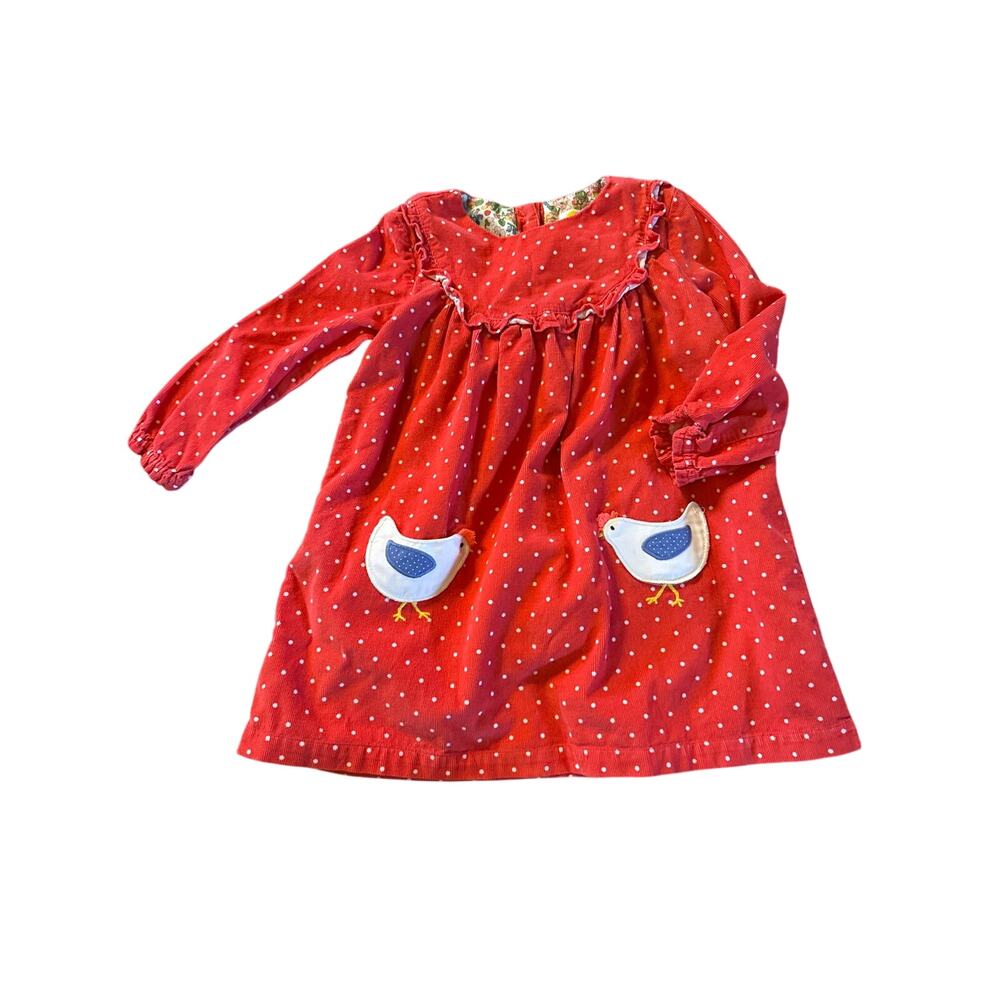 BABY BODEN - polka dot dress - chickens 18-24 months